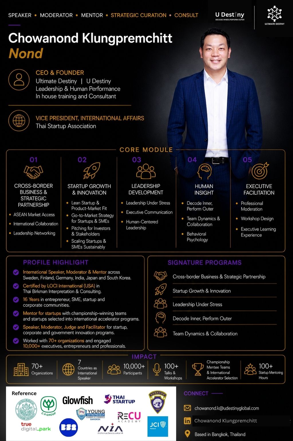 Complete Chowanond Nond Klungpremchitt speaker profile